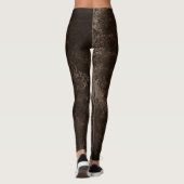 Velvety Bronze Damask | Bruine barokgrunge Leggings (Achterkant)