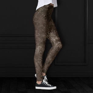 Velvety Bronze Damask   Bruine barokgrunge Leggings
