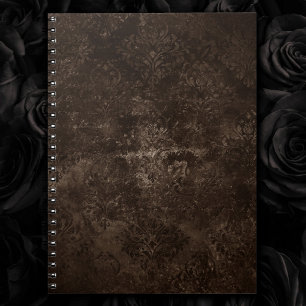 Velvety Bronze Damask   Bruine barokgrunge Notitieboek