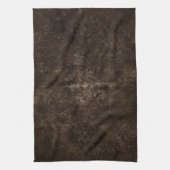 Velvety Bronze Damask | Bruine barokgrunge Theedoek (Verticaal)