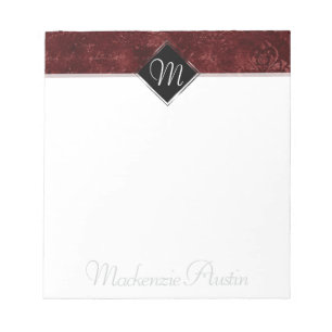 Velvety Henna Damask   Crimson Red Grunge Baroque Notitieblok