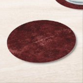 Velvety Henna Damask | Crimson Red Grunge Baroque Ronde Kartonnen Onderzetter (Gebogen)