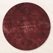 Velvety Henna Damask | Crimson Red Grunge Baroque Ronde Kartonnen Onderzetter (Voorkant)