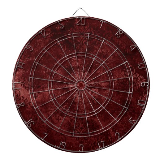 Velvety Henna Damask | Rode noodlijdende grunge Dartbord (Voorkant)