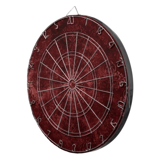 Velvety Henna Damask | Rode noodlijdende grunge Dartbord (Voorkant Rechts)