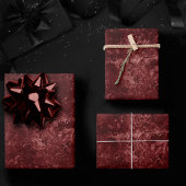 Velvety Henna Damask | Rode noodlijdende grunge Inpakpapier Vel