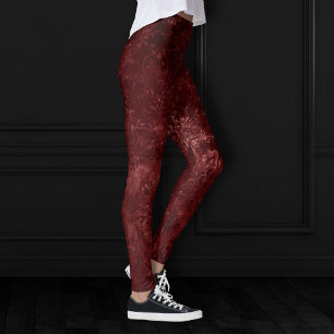 Velvety Henna Damask Rode noodlijdende grunge Leggings