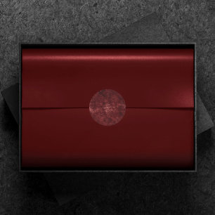 Velvety Henna Damask   Rode noodlijdende grunge Ronde Sticker