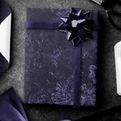 Velvety Midnight Damask | Indigo Paarse Grunge Cadeaupapier