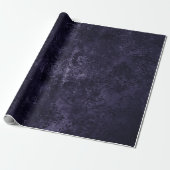 Velvety Midnight Damask | Indigo Paarse Grunge Cadeaupapier (Uitgerold)