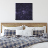 Velvety Midnight Damask | Indigo Paarse Grunge Canvas Afdruk (Insitu (Slaapkamer))