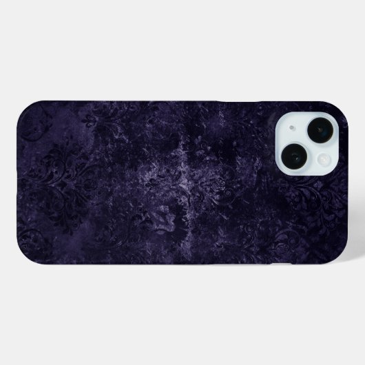 Velvety Midnight Damask | Indigo Paarse Grunge Case-Mate iPhone Case (Achterkant (horizontaal))
