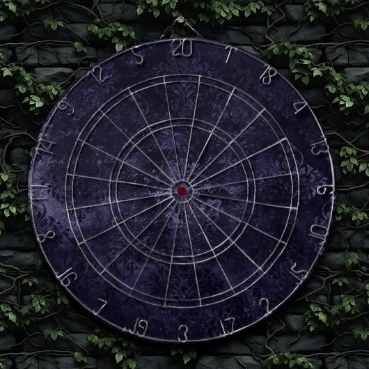 Velvety Midnight Damask | Indigo Paarse Grunge Dartbord
