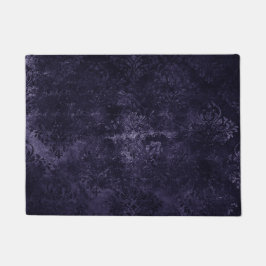 Velvety Midnight Damask | Indigo Paarse Grunge Deurmat