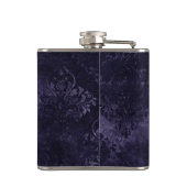 Velvety Midnight Damask | Indigo Paarse Grunge Heupfles (Achterkant)