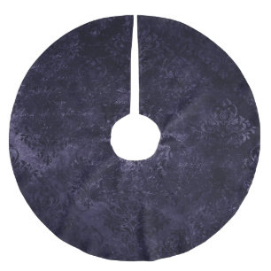 Velvety Midnight Damask Indigo Paarse Grunge Kerstboom Rok