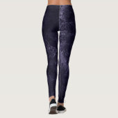 Velvety Midnight Damask | Indigo Paarse Grunge Leggings (Achterkant)