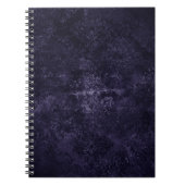 Velvety Midnight Damask | Indigo Paarse Grunge Notitieboek (Voorkant)