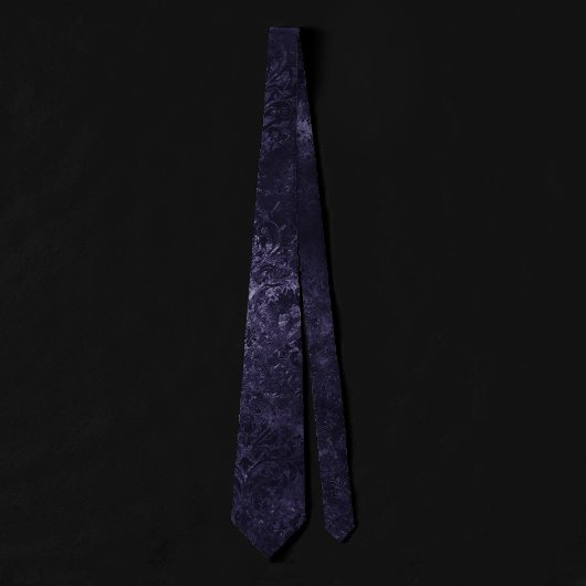 Velvety Midnight Damask | Indigo Paarse Grunge Stropdas