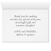 Velvety Navy Damask | Donkerblauw Dankjewel Card (Binnen Horizontaal (Onder))