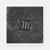 Velvety Onyx Damask | Black Vampy Grunge Aangepast Servetten (Voorkant)