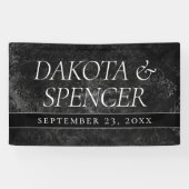 Velvety Onyx Damask | Black Vampy Grunge Aangepast Spandoek (Horizontaal)