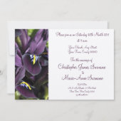 Velvety paarse iris Wedding Kaart (Achterkant)