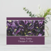 Velvety paarse iris Wedding Kaart (Staand voorkant)