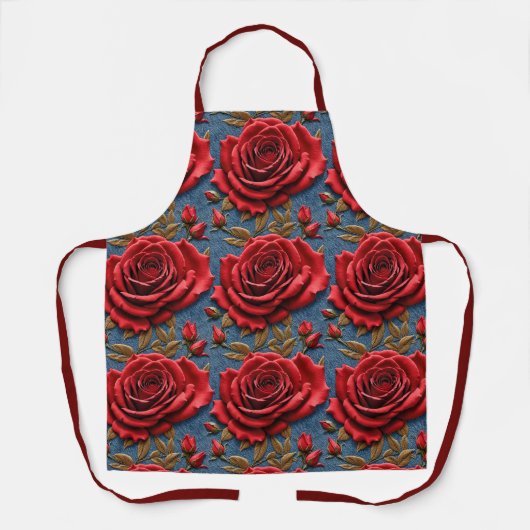 Velvety Red Roses  Schort (Voorkant)