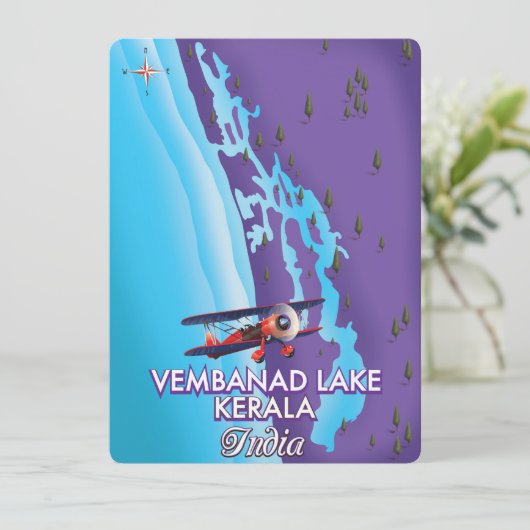 Vembanad Lake,India reisposter (Staand voorkant)