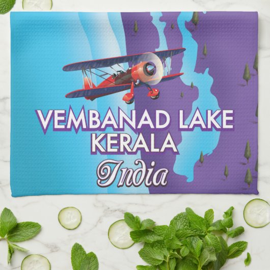 Vembanad Lake,India reisposter Theedoek (Gevouwen)