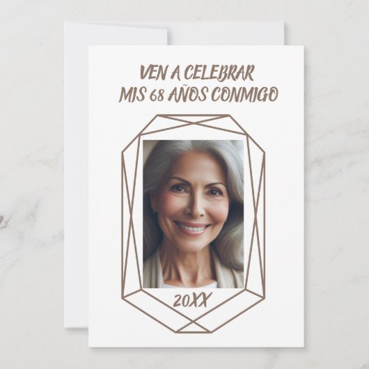 Ven A Celebrar mis 68 Años Fiesta de Cumpleaños Kaart (Voorkant)