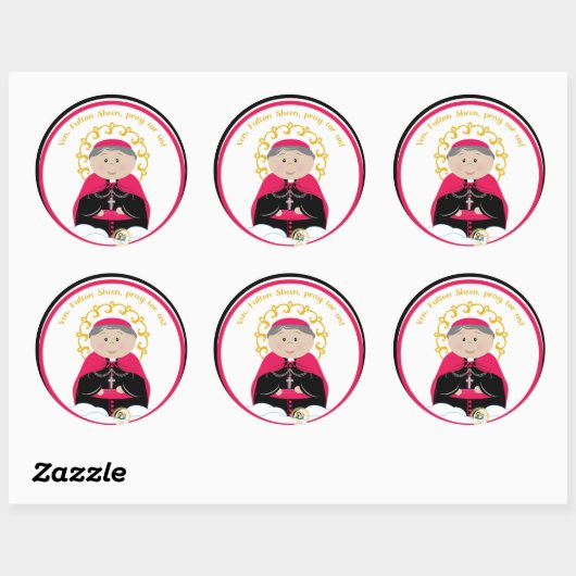 Ven. Fulton Sheen Ronde Sticker (Vel)