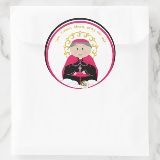 Ven. Fulton Sheen Ronde Sticker (Tas)
