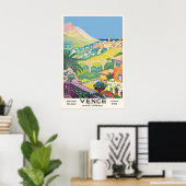 Vence Frankrijk Vintage Reisposter Aangepaste Kuns Poster (Thuiskantoor)