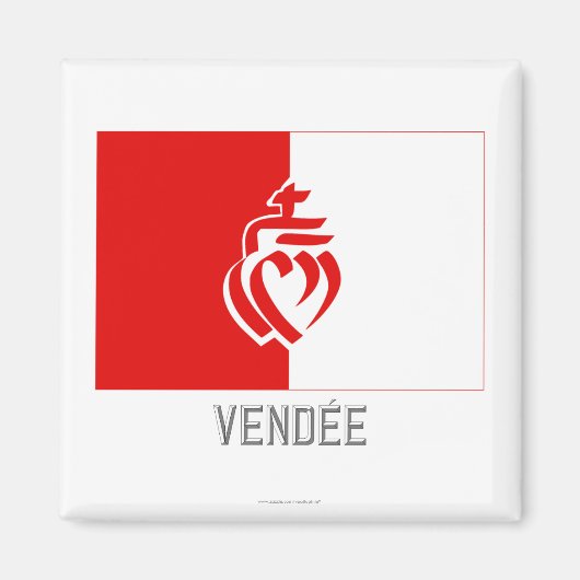 Vendée vlag met naam magneet (Voorkant)