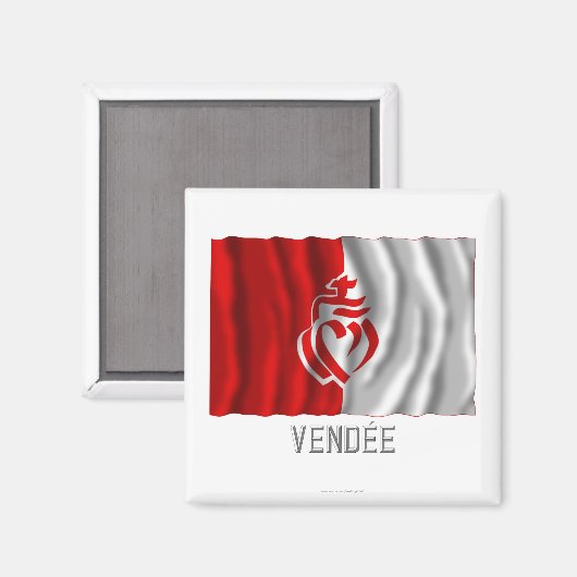 Vendée zwaaiende vlag met naam magneet (Voorkant / Achterkant)