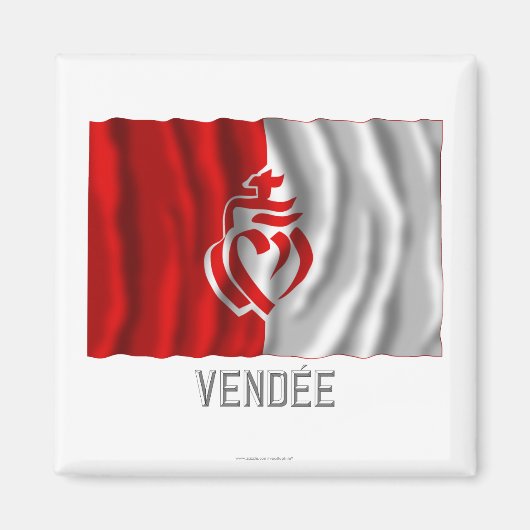 Vendée zwaaiende vlag met naam magneet (Voorkant)