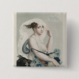 Vendemiaire, eerste maand Republikeinse kalender Vierkante Button 5,1 Cm