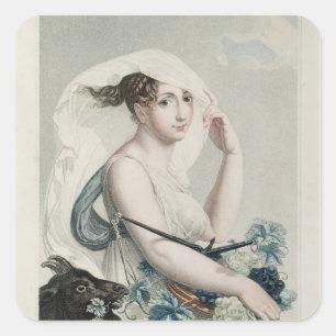 Vendemiaire, eerste maand Republikeinse kalender Vierkante Sticker