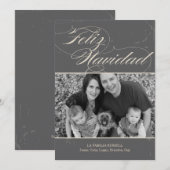 Vendimia clásico navideño tarjetas con fotografías feestdagenkaart (Voorkant / Achterkant)