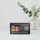 Vending Black Aangepaste QR Visitekaartje (Staand voorkant)