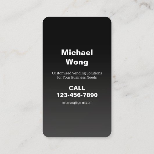 Vending Machine Maintenance Visitekaartje (Achterkant)