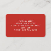 Vending Maintenance Visitekaartje (Achterkant)