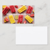Vendo paletas de frutas visitekaartje (Voorkant / Achterkant)