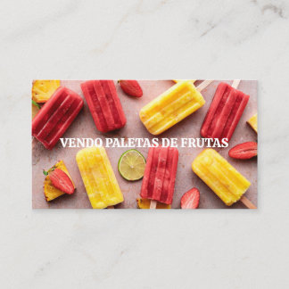 Vendo paletas de frutas visitekaartje