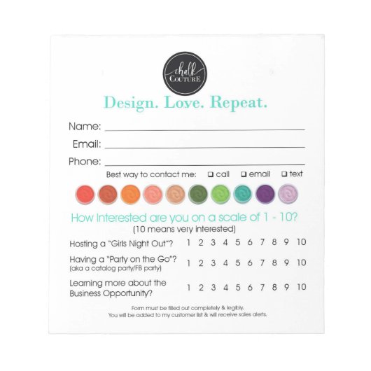 Vendor Leads Chalk Couture Drawing Booking Recruit Notitieblok (Voorkant)