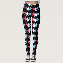 Vendredi Red, WH & BL Sterren Design Leggings