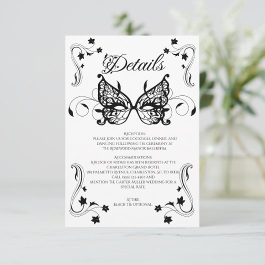 Venetia Carnivale Masque Victoriaans  Vlaanderen Informatiekaartje (Staand voorkant)