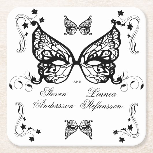 Venetia Carnivale Masque Victoriaans  Vlaanderen Kartonnen Onderzetters (Voorkant)